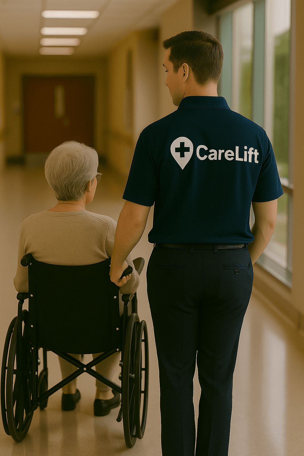 CareLift staff member providing companionship to a senior
